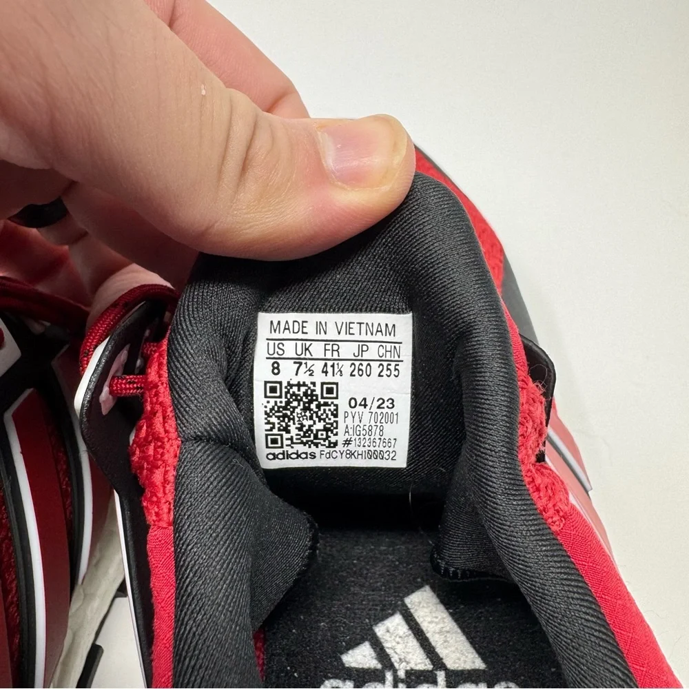 NC State Wolfpack adidas Ultraboost 1.0 Running Shoe Red/Black Men's‎ 8